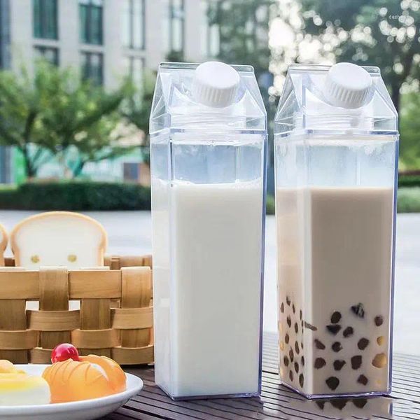 Bouteilles d'eau 500-1000 ml de lait de lait bouteille portable en plastique transparent boîtier jus de thé à la boisson bpa bpa gratuit