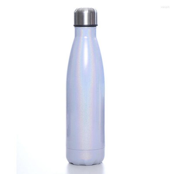 Bouteilles d'eau 500 ml Glitter Cola Bouteille Poudre Isolation Tasse En Acier Inoxydable Sport Double Paroi Vide Pour La Fête Des Pères Cadeaux