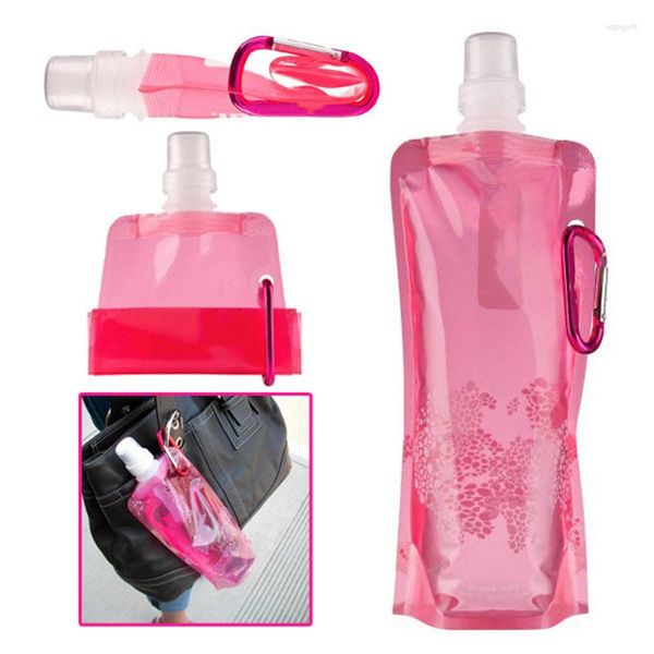 Bouteilles d'eau 500 ml Portable sac pliant créatif en plastique Sports de plein air bouteille Sport randonnée fournitures de course