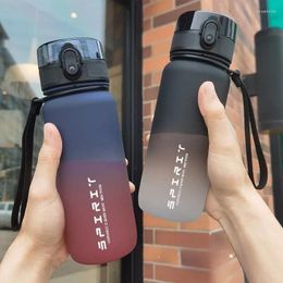 Bouteilles d'eau 500 ml de fuite de bouteille sportive tasse en plastique coloré avec filtre et corde portable pour le gymnase de voyage en plein air fitness