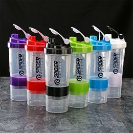 Water Flessen 500 ml Sport Shaker Fles Creatieve Eiwit Poeder Mengen Fitness Gym Draagbare Plastic Botella Mezclador 230621