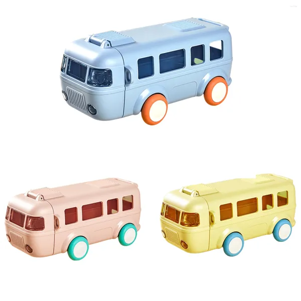 Bouteilles d'eau 500ml jouet voiture bouteille étanche Bus forme dessin animé tasse à boire Drinkware avec bandoulière pour voyage scolaire