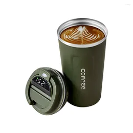 Bouteilles d'eau 510 ml Smart Thermo Bouteille pour café LED Température Affichage Thermique Tasse Isolé Tumbler Tasse Vert