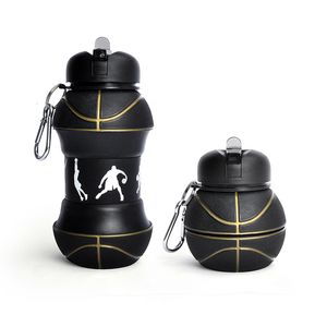 Bouteilles d'eau 550ML Basketball Bouteille Exercice Fitness Botella Coupe Pliable Portable Tetera Sports Bouilloire pour Tour Randonnée 230727