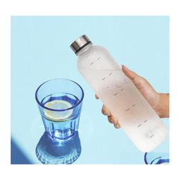 Waterflessen 594c 1 stuk plastic fles liter lekvrije BPA sporttijd markeringen drie kleuren om te kiezen drop levering home tuin otjkb