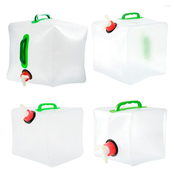 Botellas de agua 5L / 10L / 15L / 20L Bolsa plegable Contenedor portátil Hervidor de gran capacidad Sin fugas para acampar Cocina Picnic