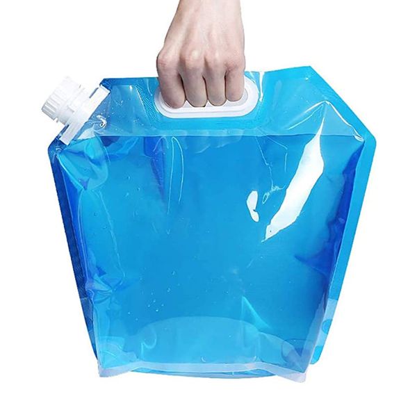 Bouteilles d'eau 5L / 10L en plein air pliable pliant pliable sac d'eau potable voiture porte-eau conteneur pour camping en plein air randonnée pique-nique barbecue DH7587