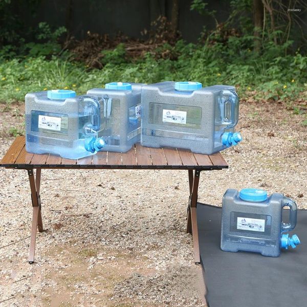 Bouteilles d'eau 6/8/18 / 18L Carrier Portable Camping Bodet Storage avec robinet Pas de fuite grande capacité pour la conduite de voyage en plein air