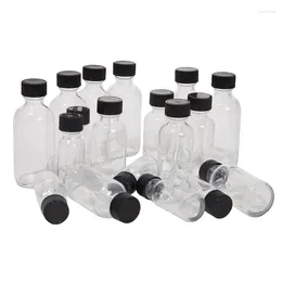 Waterflessen 6 stks klein helder glas met deksels voor vloeistoffen kleine korte potten doppen mini sap drankje gember ss