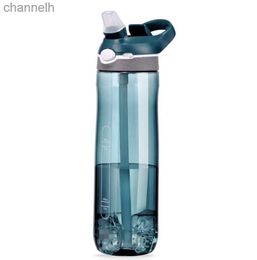 Waterflessen 750 ml / 1000 ml Tritan-materiaal Waterfles met rietje Milieuvriendelijk Duurzaam Gym Fitness Buitensport Shaker Drinkfles yq240320