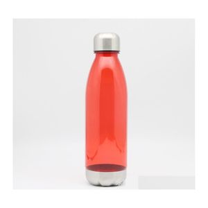 Bouteilles d'eau Bouteilles d'eau de sport de 750 ml Forme de bouteille de Cola Flacon réutilisable en plastique non toxique Tritan avec preuve de fuite en acier inoxydable Tw Dhls2