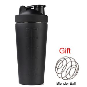 Bouteilles d'eau 750ml tasse vibrante en acier inoxydable tasse de fitness et de sport portable tasse de mélangeur de nutrition tasse d'eau isolée sous vide 230407