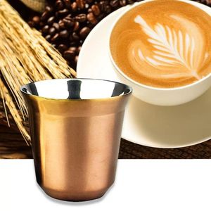 Waterflessen 80 ml drinkbeker Dubbelwandig roestvrij staal Espresso-isolatie Koffievorm Leuke thermomokken