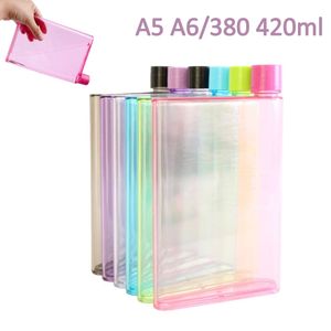 Waterflessen A5 A6 Paper Cup Botlte Flat Water Bottle Bpa Free Clear Book Portable Paper Pad Water Bottle Flat Drinks Waterkoker Notebook Bottle 230625