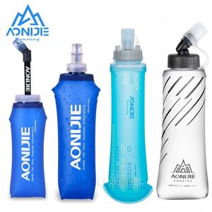 Botellas de agua AONIJIE 250 ml 500 ml Frasco blando plegable Botella de agua plegable TPU sin BPA para correr Paquete de hidratación Bolsa de cintura Chaleco SD09 SD10 231122