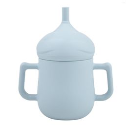 Bouteilles d'eau bébé apprentissage tasse à boire avec paille et poignées Silicone souple formation alimentation pour garçons fille 150 ml Waterkan