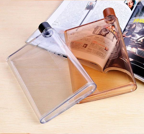 Bouteilles d'eau Botlte Papier Verre Bouteille plate Transparent Livre Pad Boissons portables Bouilloire pour ordinateur portable