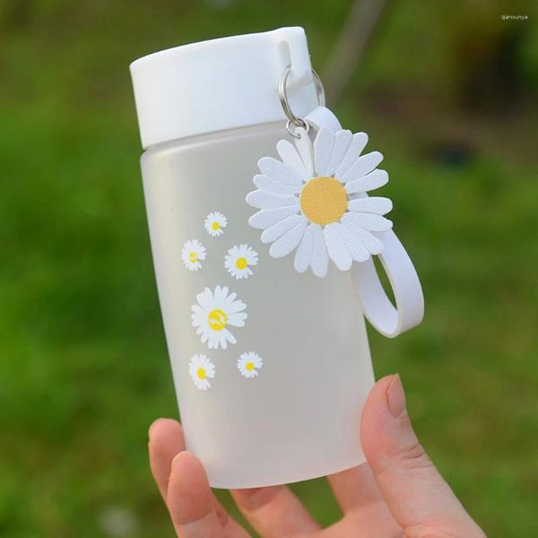 Bouteille d'eau 500 ml de thé de voyage givré tasse plastique en plastique de fleur portable Boire du tournesol