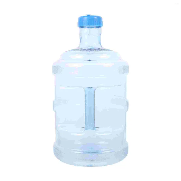 Bouteilles d'eau bouteille pichet Gallon stockage minéral seau conteneur baignoire Camping grande poignée en plastique Portable réutilisable 5L transporteur