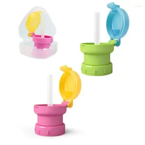 Bouteilles d'eau Conversion de bouche de bouteille avec couvercle anti-poussière de Type rabattable alimentation pour enfant jus Soda anti-déversement sûr