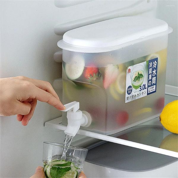 Botellas de agua cubo de remojo limonada hogar gran capacidad de gran capacidad eficiente tanque de enfriamiento el refrigerador puede poner la fruta