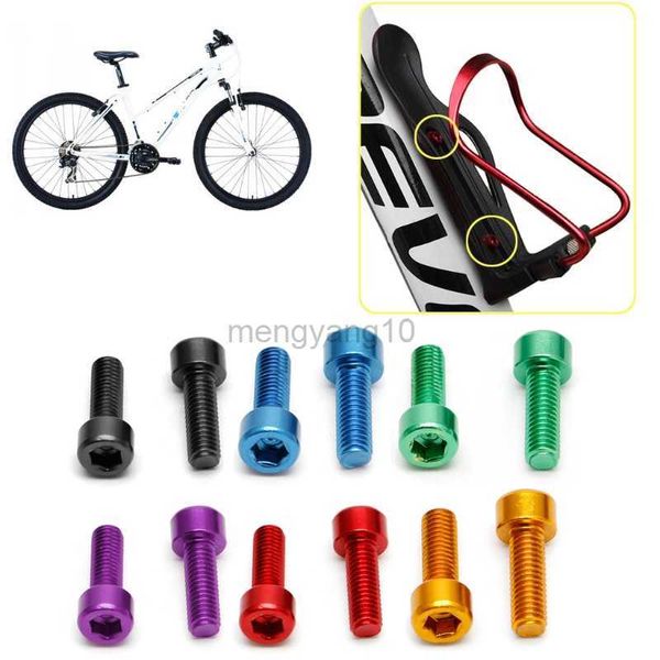 Bouteilles d'eau Cages 1 paire vélo bouteille d'eau Cage boulons M5 en alliage d'aluminium à six pans creux vis taraudeuses vtt vélo bouilloire support vis HKD230719