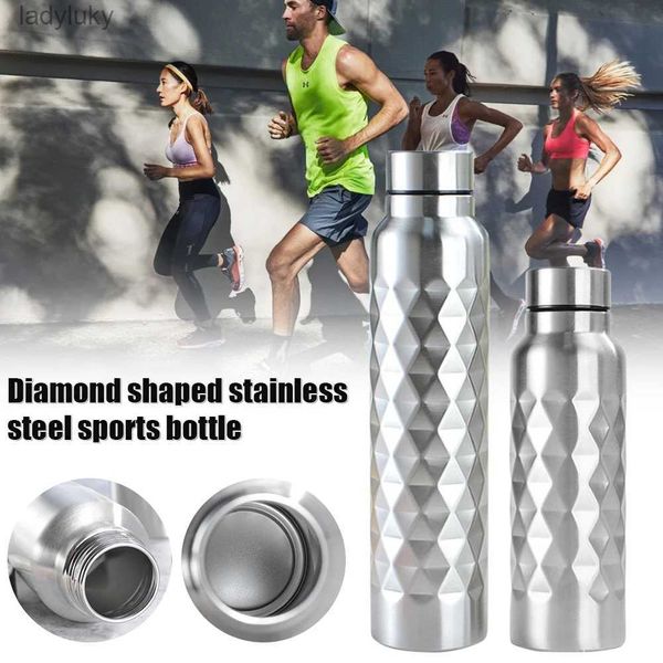 Bouteilles d'eau Cages Bouteille de sport aquatique de grande capacité en acier inoxydable de 1000 ml à paroi unique, flacon de sport anti-fuite pour fitness, salle de sport, campingL240124