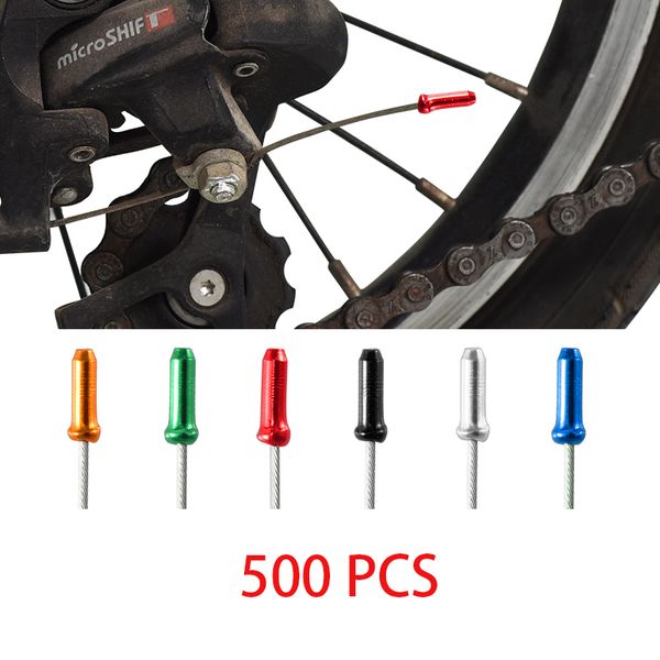 Bouteilles d'eau Cages 500pcs 2mm Bouchon de Queue de Fil de Frein de Vélo pour Alliage d'Aluminium pour VTT Embouts de Câble Intérieur Sertissages Dérailleur Shift Jagwire Embouts 230325