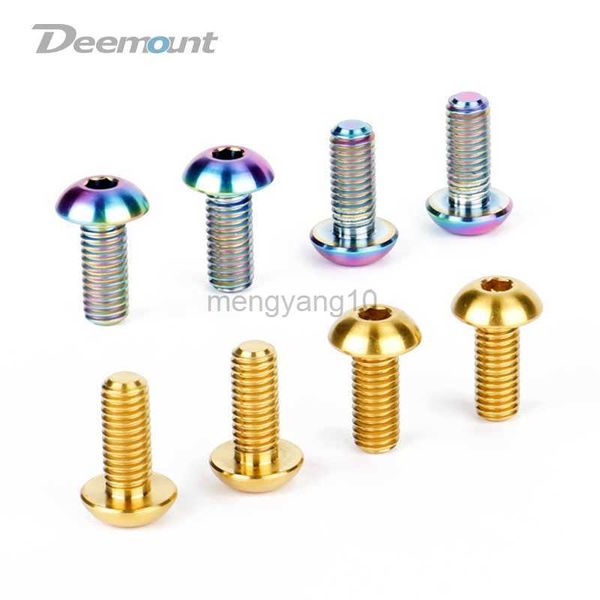 Botellas de agua Jaulas Deemount 4pcs / Lot Titanio TC4 Pernos M5x12mm Cabeza hexagonal para bicicleta Botella Jaula Instalar t MTB Mountain Bike Ti Piezas Tornillos HKD230719