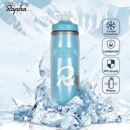 Botellas de agua Jaulas Rapha Botella de agua para ciclismo con aislamiento en frío de 3 capas 620 ml Botella portátil para ejercicios de bicicleta con protección contra el calor y el hielo MTB L240124