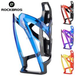 Botellas de agua Jaulas ROCKBROS Gradient Color Bicicleta Botella Jaula Ultraligero MTB Road Bike Portavasos Ciclismo Soporte Botella deportiva Accesorios para bicicletas HKD230719