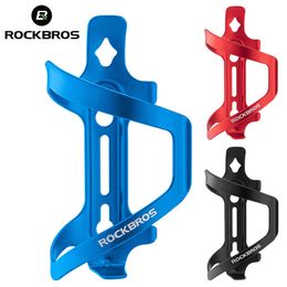 Jaulas para botellas de agua ROCKBROS Ultraligero Aleación de aluminio Bicicleta Botella Jaula 600750 ml Ciclismo MTB Road Cup Soporte Accesorios para bicicletas 230907