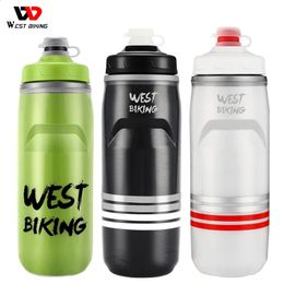 Botellas de agua Jaulas West Biking Ciclismo Botella con aislamiento en frío MTB Bicicleta de carretera Carreras térmicas Soft Squeeze Portable Gym Kettle 231030