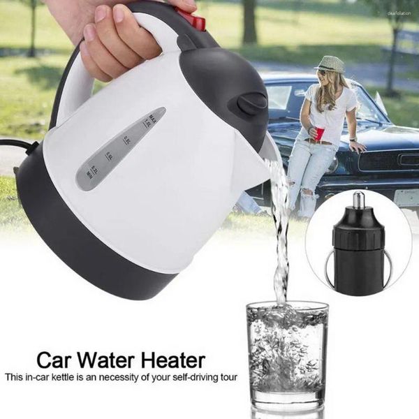 Botellas de agua Coche Hervidor eléctrico Aislamiento Anti-escaldado Viaje Cafetera Calentador de té Hervir herramienta duradera