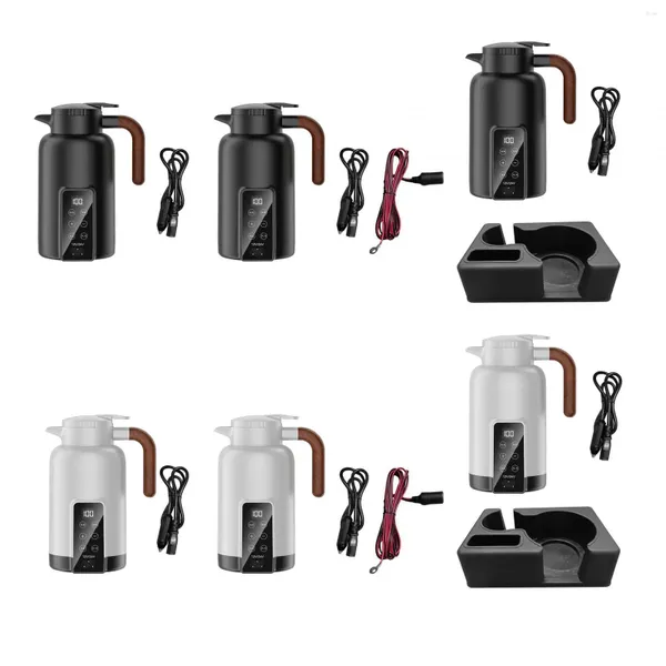 Botellas de agua Taza de calefacción de coche Taza de viaje de acero inoxidable 304 Calor eléctrico para té Bebida Leche Calentada Camping