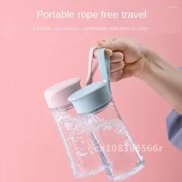 Bouteilles d'eau tasse de mode portable chahua avec couvercle facile à transporter de thé séparable pour fille coeur en plastique dortoir scolaire