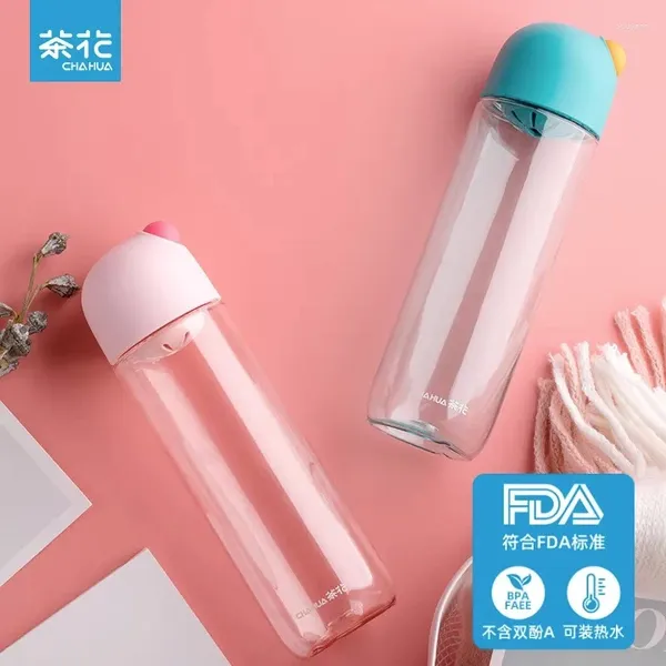 Botellas de agua CHAHUA Copa deportiva Plástico para hombres y mujeres Resistente a altas temperaturas Tritan portátil lindo para niños