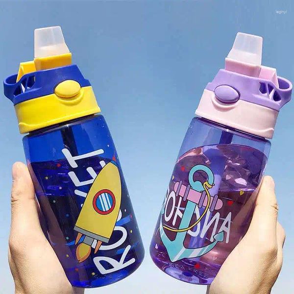 Bouteilles d'eau Bouteille à boire pour enfants Maternelle Enfants Paille Tasse Petit Garçon Créatif Canard Bec En Plastique Dessin Animé Mignon Portable