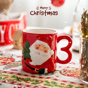 Waterflessen Kerstversiering Binnenlandse Koffiekopje Desktop Scène-instelling Props Po Schieten Kerstman Mok Cadeau 231129