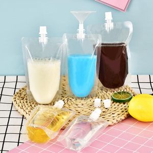 Waterflessen Clear Stand-Up Plastic Drink Packaging Bag Spout Pouch voor Drank Vloeistof Juice Melk Koffie 200-500ml