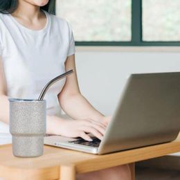 Bouteilles d'eau Tasse à café Gobelet isolé en acier inoxydable étanche Mini tasse S avec couvercle paille de qualité alimentaire résistante à la chaleur incluse