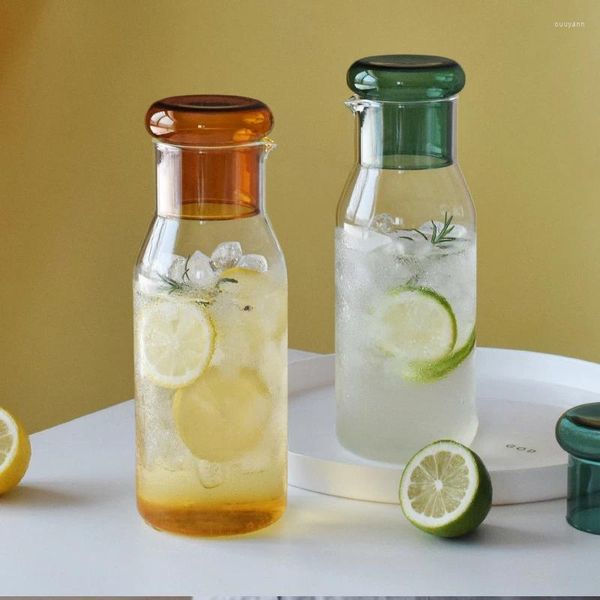 Bouteilles d'eau froide bouilloire en verre en verre pot tasse de boisson bouteille de boisson maison grande capacité résistante à haute température