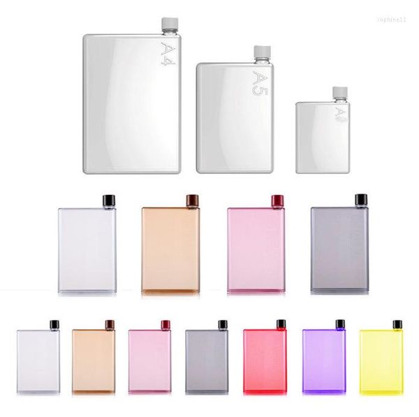 Bouteilles d'eau Creative A5 A6 420ml 380ml Rectangle Bouteille En Plein Air Portable Plat En Plastique Potable D'été Cool Drinkware