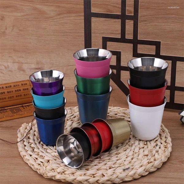 Botellas de agua creativas de acero inoxidable de dos pisos, taza de café de pequeña capacidad, cerveza para el hogar, té antipequeño