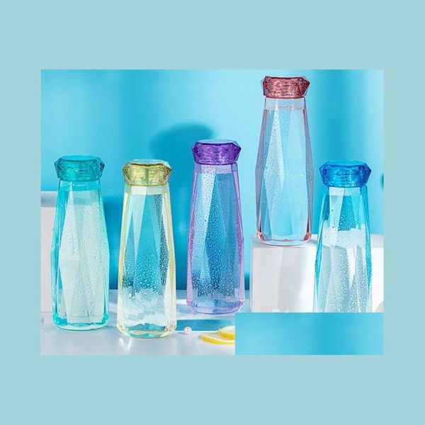 Botellas de agua Botella de cristal Botella de vidrio Hervidor Hervidor de piedras preciosas creativas Taza transparente Deportes de viaje Mi 500 ml Navidad Año nuevo Gota Deliv Dhzwy