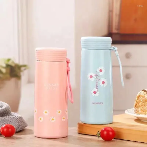 Bouteilles d'eau tasse fuite Daisy en acier inoxydable mignon en gros