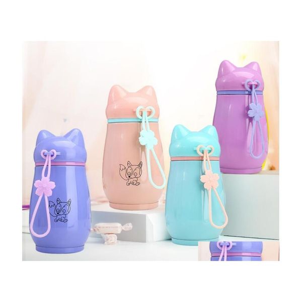 Bouteilles d'eau Personnalisable Délicat En Acier Inoxydable Tasses 300Ml Dessin Animé Tasses Enfant Fioles À Vide Thermos Flacon Drop Delivery Accueil Garde Dhlay