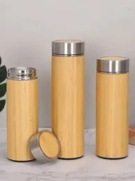 Bouteilles d'eau nécessités quotidiennes de coque en bambou tasse tasse de doublure intérieure en céramique sable violet sable en acier inoxydable