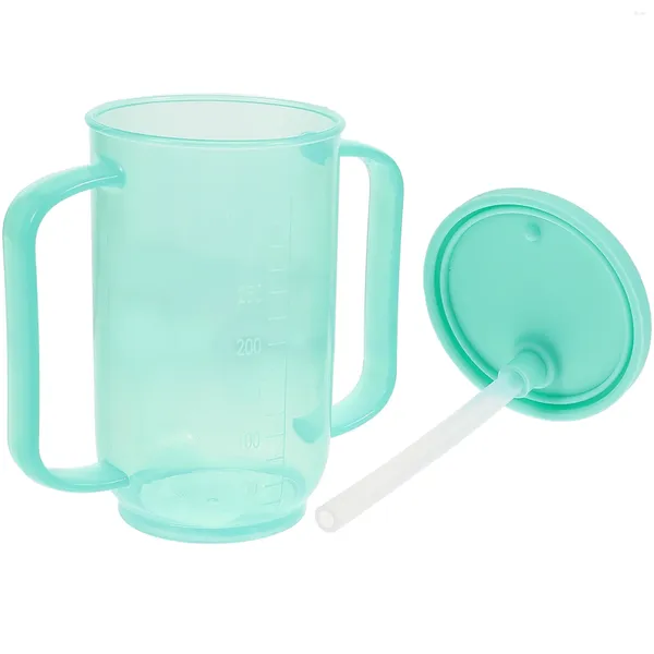 Botellas de agua para pacientes discapacitados, taza para alimentación de convalecientes, pajitas transparentes, dieta líquida dedicada, gafas de plástico a prueba de asfixia para personas mayores