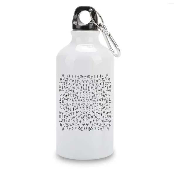 Botellas de agua Cantimplora DIY God Of War Runes 16 Botella deportiva Tazas de café de aluminio Vacío Divertido Novedad Hervidor